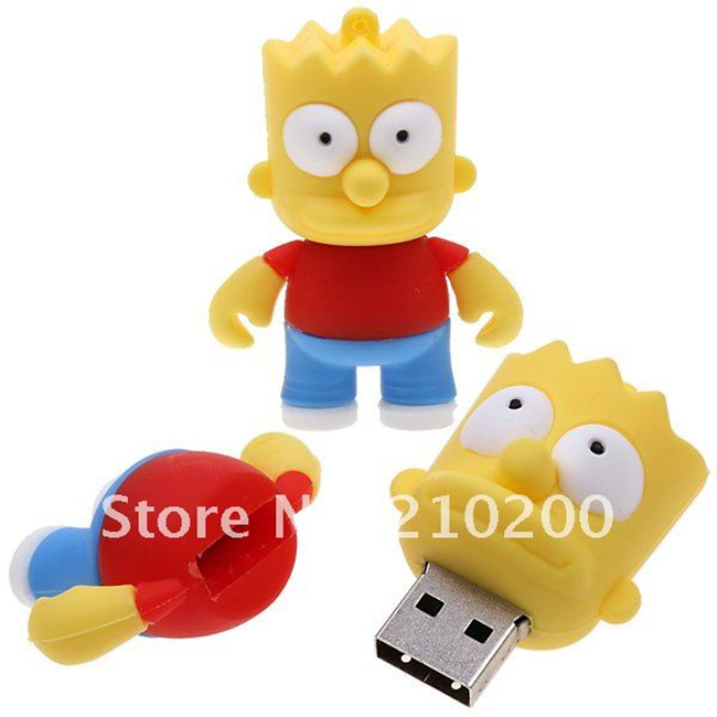8GB Stylish Cartoon Bart Simpson Shaped U Disk USB Flash Drive Memory
