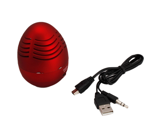 Easter Egg Tumbler USB Mini Speaker with Battery Red