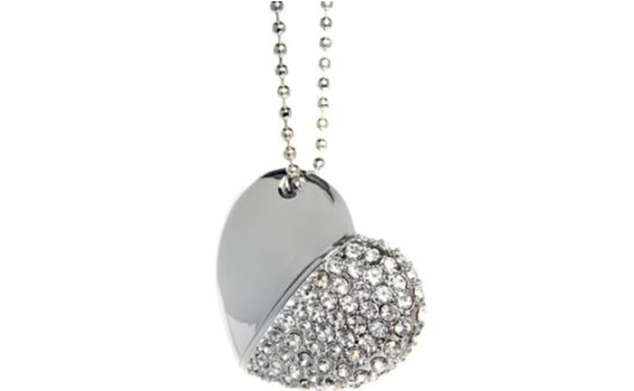 Silver Diamond Heart